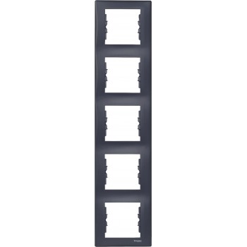 Рамка установочная 5-постовая вертикальная графит SEDNA SDN5801570